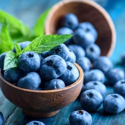 a cup of blueberries