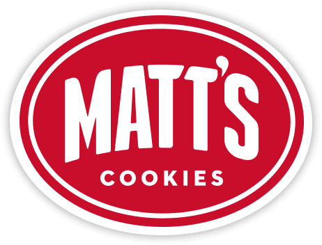 The logo of matts cookies