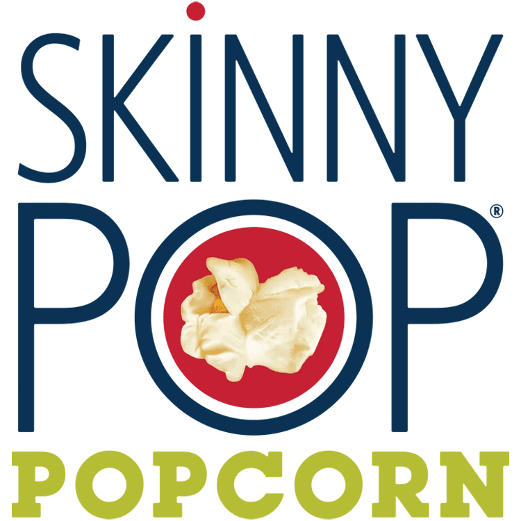 The logo of skinny pop - popcorn